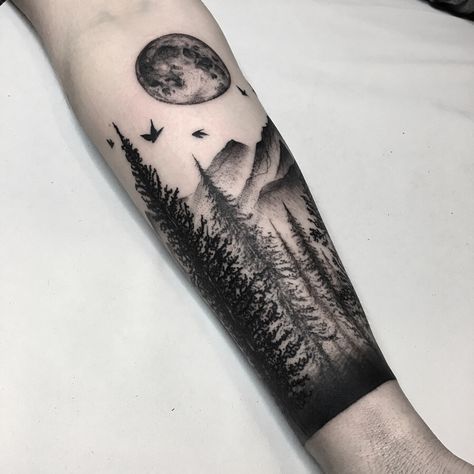 Tatuaje-bosque-de-pinos