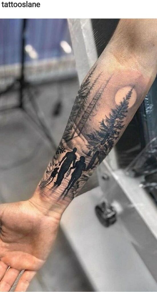 Tatuajes de bosques en la muneca....