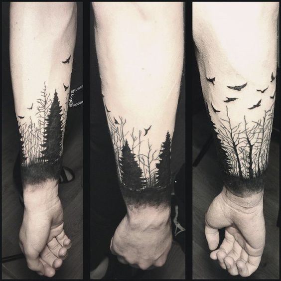 Tatuajes-de-bosques-en-la-pierna